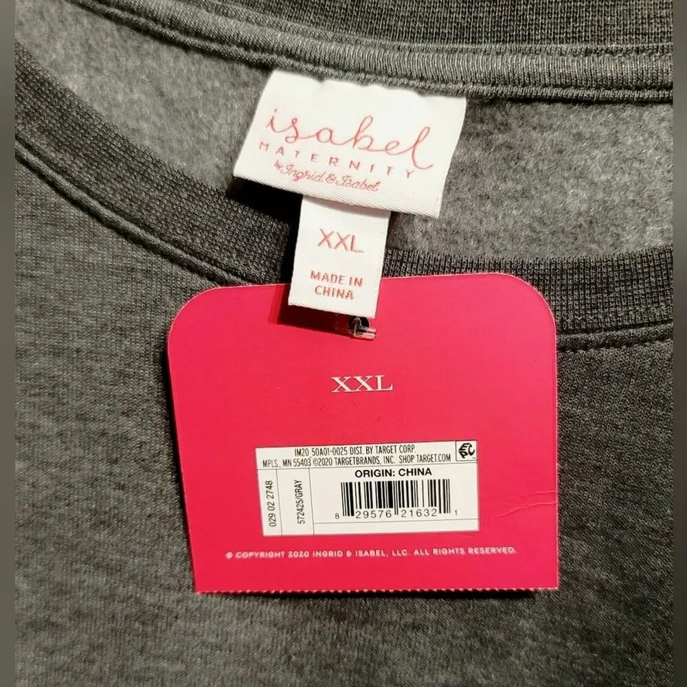 Isabel Maternity Plaid Reindeer Tunic Sweatshirt Women's XXL Gray Teal Gold NWT